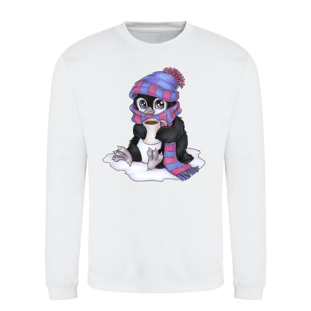 Cute Chibi penguin with scarf and cap