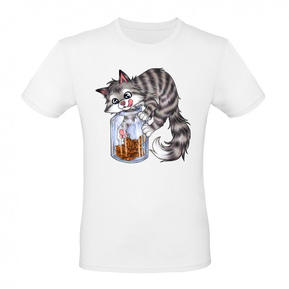 Cute cat eaten with cookie jar