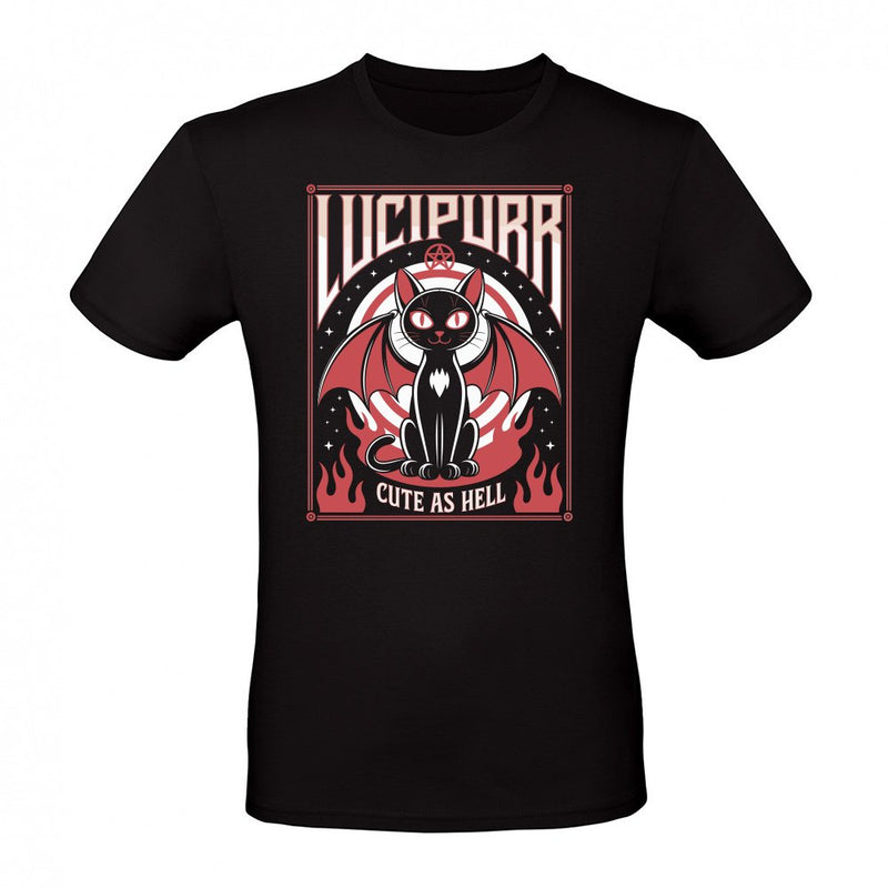 Lucipurr Cute as Hell Funny Demon Cat Art Print als T-Shirt