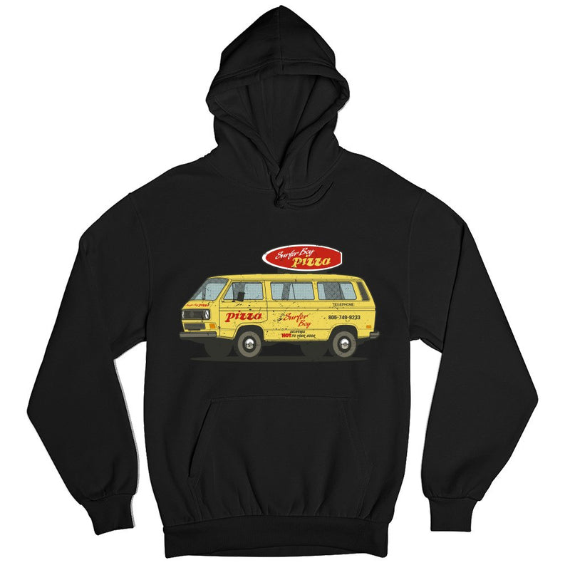 Surfer boy PIzza als T-Shirt