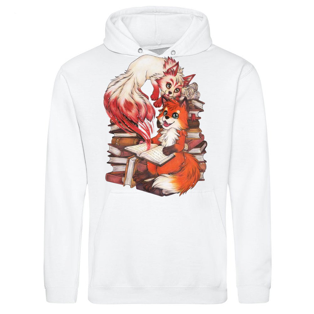 Cute Reading Fox with Kitsune Magic Book