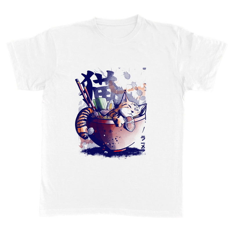 Cat Sleeping Ramen als T-Shirt