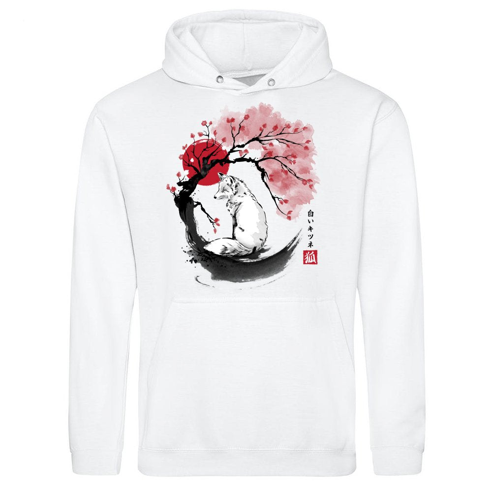 White kitsune sumi e