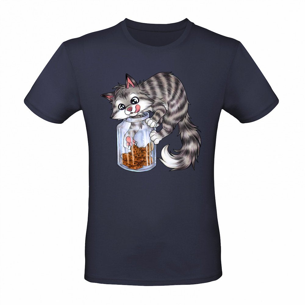 Cute cat eaten with cookie jar