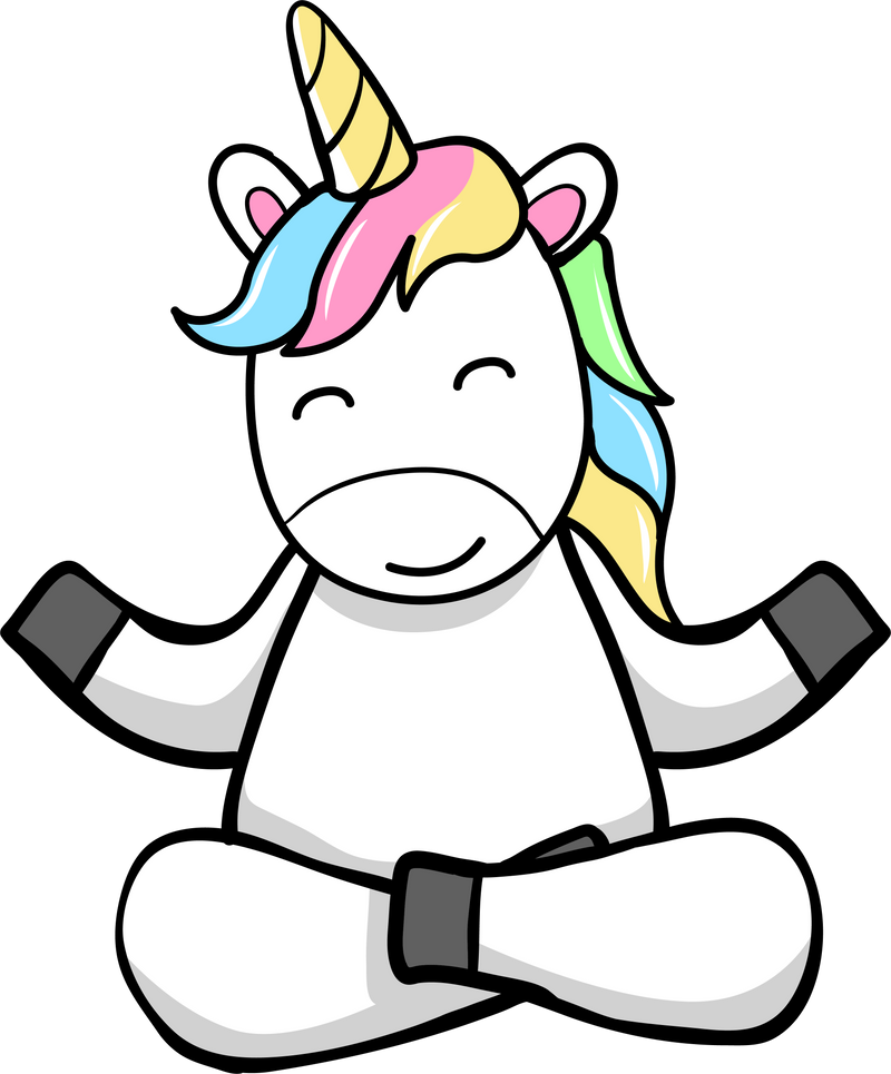 Einhorn beim Meditieren